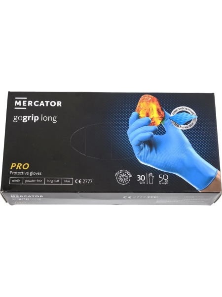 Профессиональные нитриловые перчатки gogrip синие, удлинненные 300 мм, размер L, 25 пар. RP30031004_0001