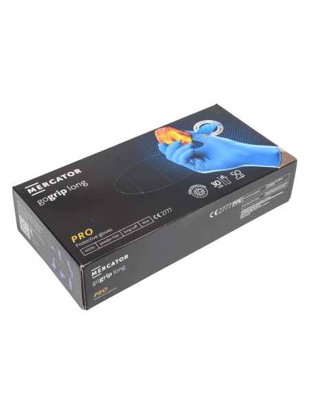 Профессиональные нитриловые перчатки gogrip синие, удлинненные 300 мм, размер XL, 25 пар. RP30031005_0001