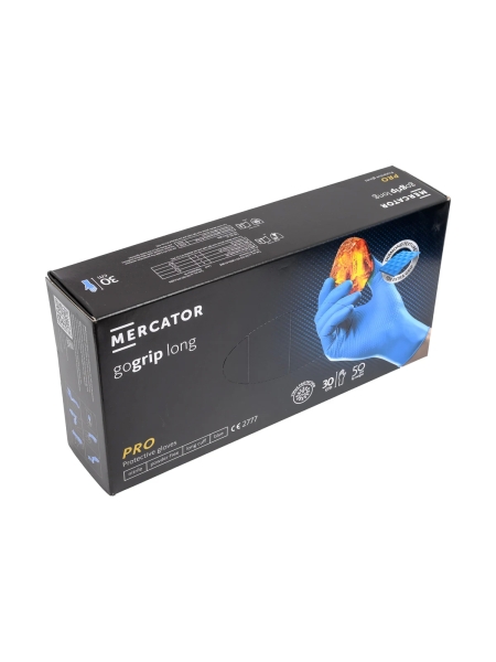 Профессиональные нитриловые перчатки gogrip синие, удлинненные 300 мм, размер XL, 25 пар. RP30031005_0001