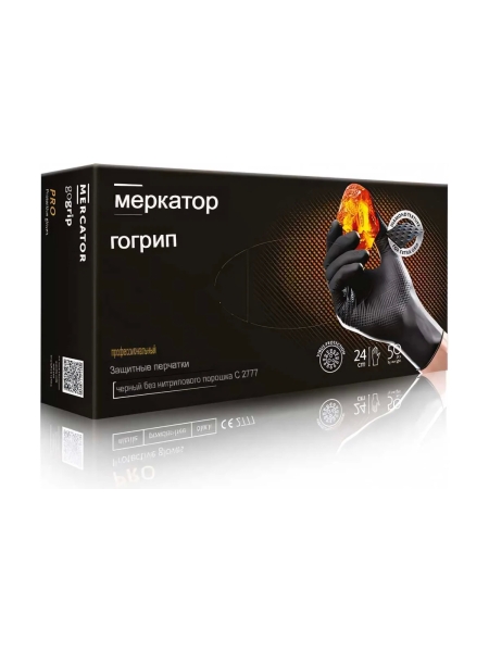 Профессиональные нитриловые перчатки gogrip, черные, размер М, 25 пар RP30023003_0001