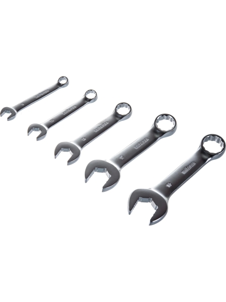 Набор компактных комбинированных ключей 5 предметов Inforce, Сталь Cr-V, 8-19мм, профессиональный, 06-05-103