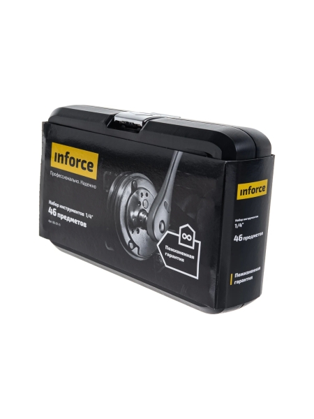 Набор инструментов Inforce 46 предметов 1/4" Inforce, Сталь Cr-V, Профессиональный, 06-07-11