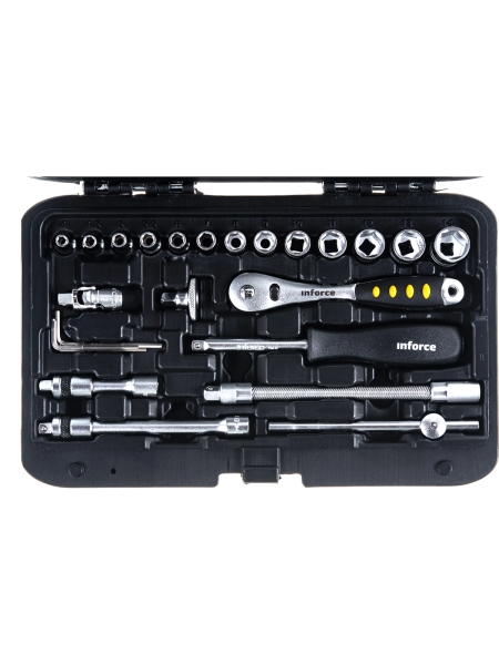 Набор инструментов Inforce 46 предметов 1/4" Inforce, Сталь Cr-V, Профессиональный, 06-07-11