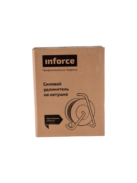 Силовой удлинитель на катушке Inforce К4-Е-40 ПВС 3x1.5 40м 4 розетки 25140