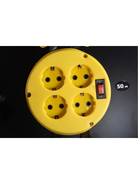 Силовой удлинитель на катушке Inforce 4 гнезда, с/з КГт 3х2,5 16A 50м IP44 GRANITE ZG 09-15-04