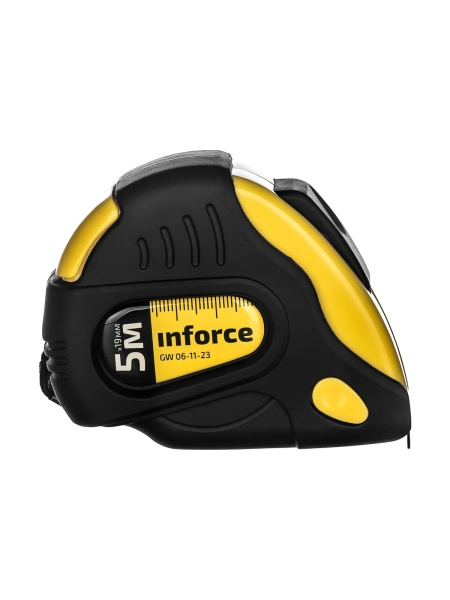 Рулетка 5x19мм, обрезиненная с автостопом Inforce GW 06-11-23