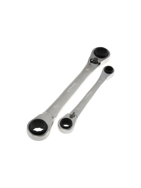 Набор накидных трещоточных ключей 4 в 1 Inforce, Сталь Cr-V, 8-19мм, профессиональный, 06-05-90