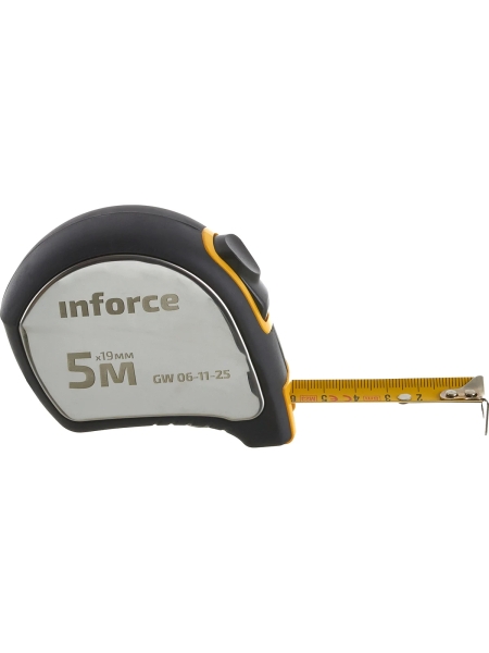 Рулетка в корпусе из нержавеющей стали с автостопом 5x19мм Inforce GW 06-11-25