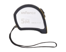 Рулетка в корпусе из нержавеющей стали с автостопом 5x19мм Inforce GW 06-11-25