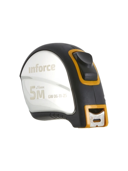 Рулетка в корпусе из нержавеющей стали с автостопом 5x19мм Inforce GW 06-11-25
