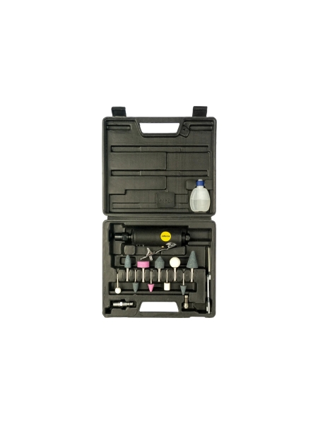 Прямая пневмошлифмашина INFORCE DG27000 + набор оснастки 01-14-06