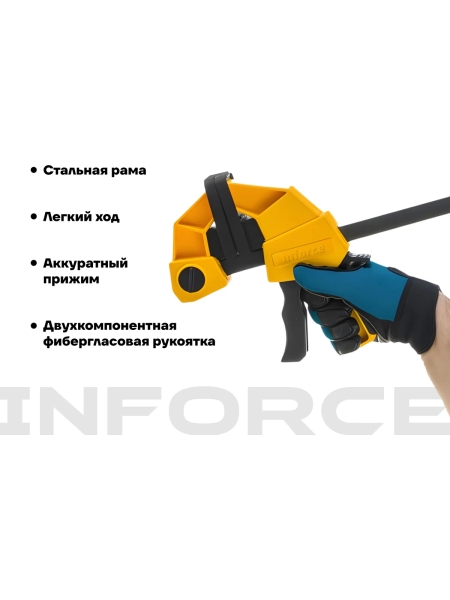 Быстрозажимная струбцина 90х900мм Inforce 06-03-25