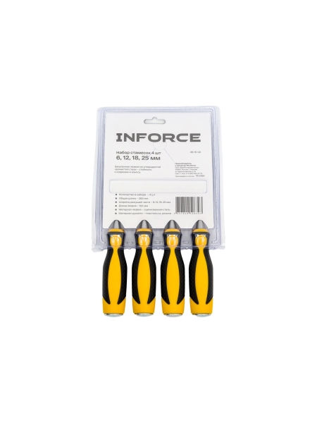 Набор из стамесок Inforce 4 шт., 6, 12, 18, 25 мм 06-15-03