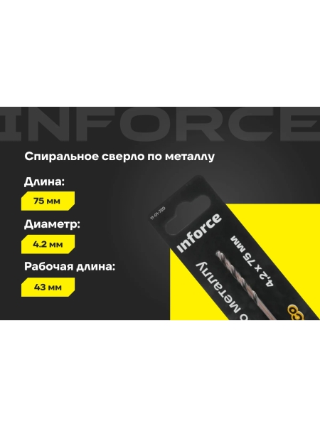 Сверло по металлу HSS-Co 4.2х75х43 мм Inforce 11-01-720