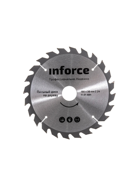 Диск пильный по дереву (190х30х1,4 мм; 24Z) Inforce 11-01-604