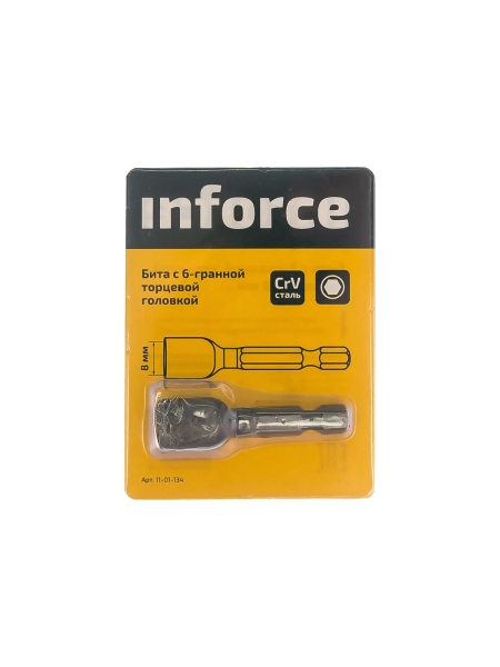 Бита с 6-гранной торцевой головкой 8 мм Inforce 11-01-134