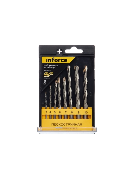 Набор сверл по бетону 8 шт, 3-10 мм Inforce 11-01-902-8