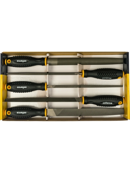 Набор напильников Inforce 200мм, 5 штук 06-15-06