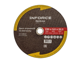 Диск отрезной по металлу OptiLine (230x3.0x22.2 мм) Inforce INB23030