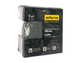 Круг шлифовальный на сетке (5 шт; 150 мм; K 240; картонный бокс) Inforce 11-01-318