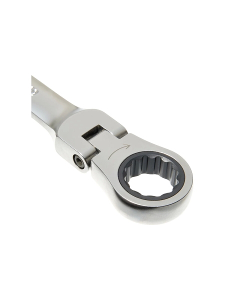 Набор комбинированных шарнирных ключей с трещоткой 12 предметов Inforce, Сталь Cr-V, 8-19мм, 06-05-51