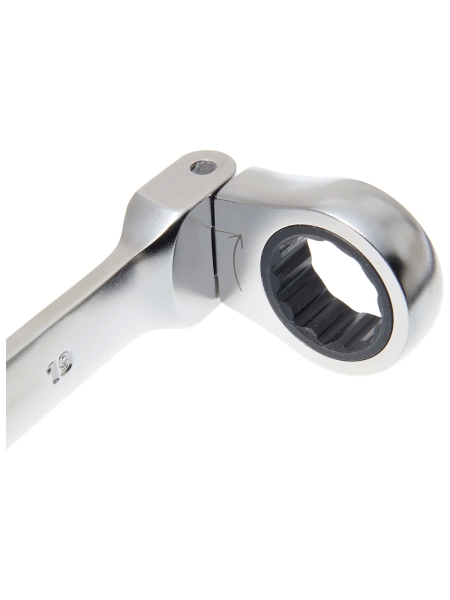 Набор комбинированных шарнирных ключей с трещоткой 12 предметов Inforce, Сталь Cr-V, 8-19мм, 06-05-51