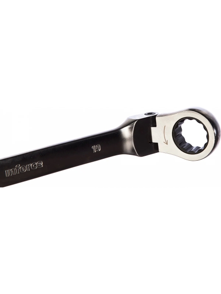 Набор комбинированных шарнирных ключей с трещоткой 13 предметов Inforce, Сталь Cr-V, 10-19мм, 06-05-53