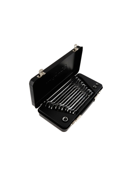 Набор комбинированных шарнирных ключей с трещоткой 13 предметов Inforce, Сталь Cr-V, 10-19мм, 06-05-53