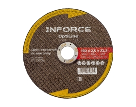 Диск отрезной по металлу OptiLine (150x2.5x22.2 мм) упаковка 20шт. Inforce INB15025-20