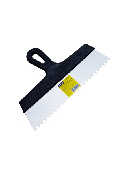 Зубчатый шпатель Inforce 300 мм зуб 6х6 мм с пластиковой ручкой 020605-006-300