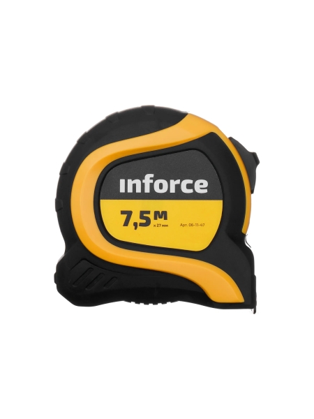 Измерительная рулетка с нейлоновой лентой и магнитным зацепом 7.5x27мм Inforce 06-11-47