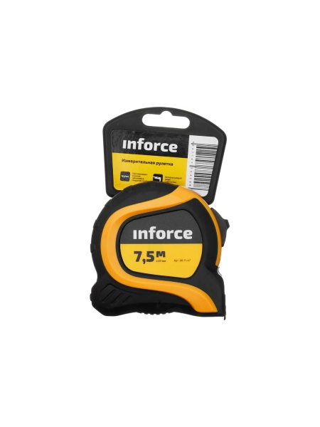 Измерительная рулетка с нейлоновой лентой и магнитным зацепом 7.5x27мм Inforce 06-11-47