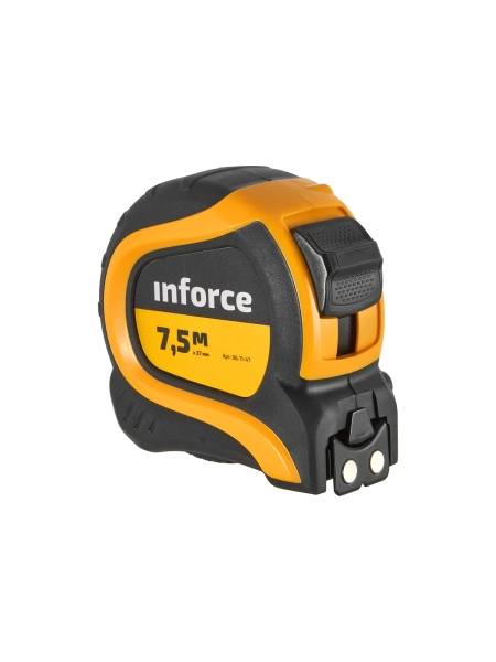 Измерительная рулетка с нейлоновой лентой и магнитным зацепом 7.5x27мм Inforce 06-11-47