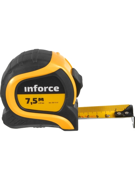 Измерительная рулетка с нейлоновой лентой и магнитным зацепом 7.5x27мм Inforce 06-11-47