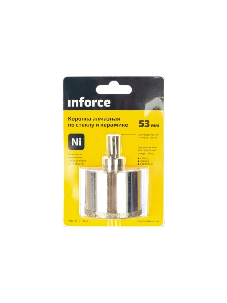 Коронка алмазная по стеклу и керамике (53 мм; 30 мм) Inforce 11-01-075