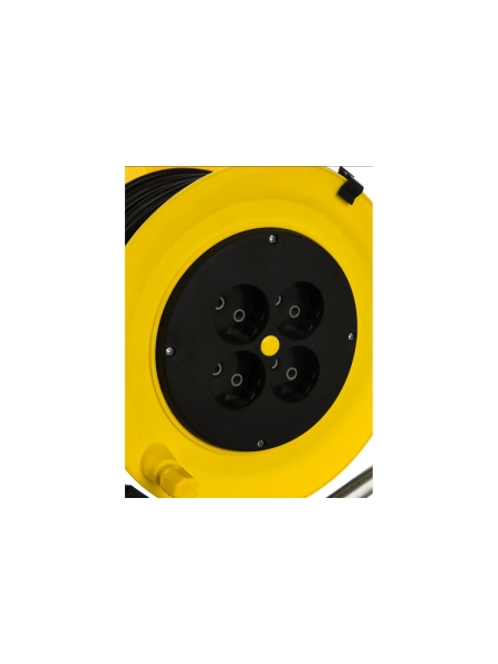 Силовой удлинитель на катушке Inforce К4-О-50 ПВС 2x0.75 50м, 6А, 4 встр. розетки б/з 24050