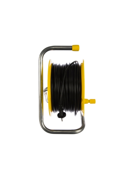 Силовой удлинитель на катушке Inforce К4-О-50 ПВС 2x0.75 50м, 6А, 4 встр. розетки б/з 24050