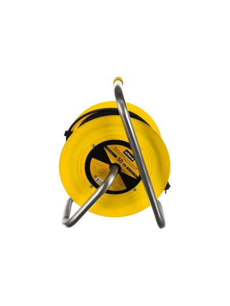 Силовой удлинитель на катушке Inforce К4-О-50 ПВС 2x0.75 50м, 6А, 4 встр. розетки б/з 24050