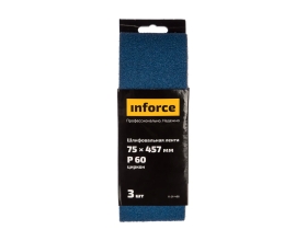 Лента шлифовальная (3 шт; 75х457 мм; P60) Inforce 11-01-498
