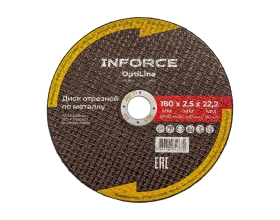 Диск отрезной по металлу OptiLine (180x2.5x22.2 мм) упаковка 20шт. Inforce INB18025-20