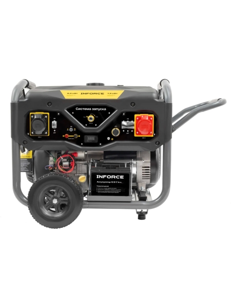 Бензиновый трехфазный генератор Inforce (8,5 кВт при 400/230В; эл.стартер; ATS; колёса и ручки) GL 8500E-3D