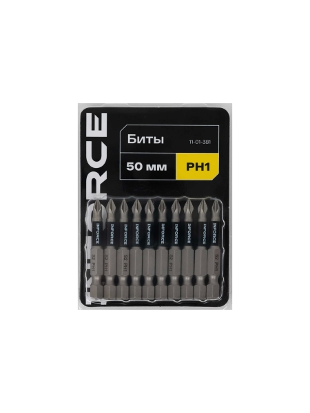 Биты, PH1, 50 мм, 10 шт Inforce 11-01-381