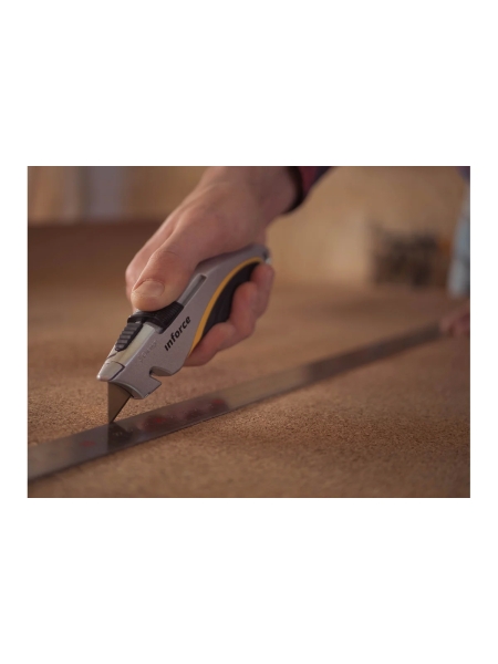 Трапециевидный нож с автовозвратом лезвия Inforce 06-02-09