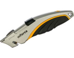 Трапециевидный нож с автовозвратом лезвия Inforce 06-02-09