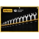 Набор рожковых ключей 12 предметов Inforce, Сталь Cr-V, 6-32мм, профессиональный, 06-05-44