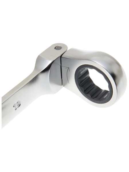 Набор комбинированных шарнирных ключей с трещоткой 8 предметов Inforce, Сталь Cr-V, 8-19мм, 06-05-52