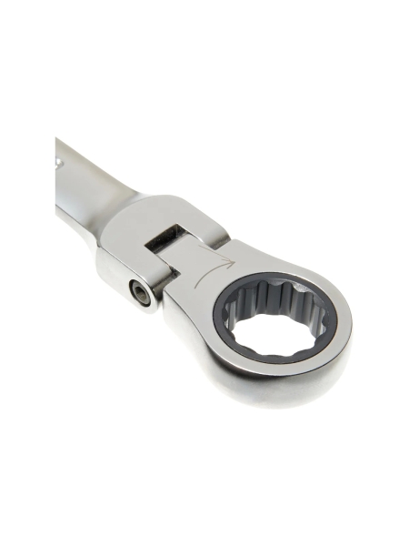 Набор комбинированных шарнирных ключей с трещоткой 8 предметов Inforce, Сталь Cr-V, 8-19мм, 06-05-52