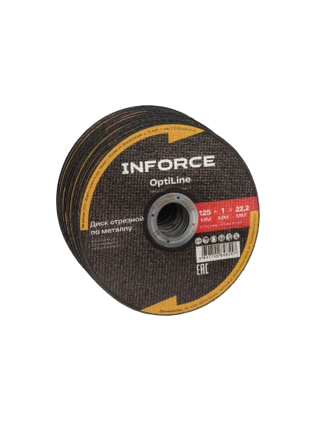 Диск отрезной по металлу OptiLine (125x1.0x22.2 мм) упаковка 20шт Inforce INB12510-20