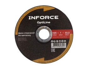 Диск отрезной по металлу OptiLine (125x1.0x22.2 мм) упаковка 20шт Inforce INB12510-20