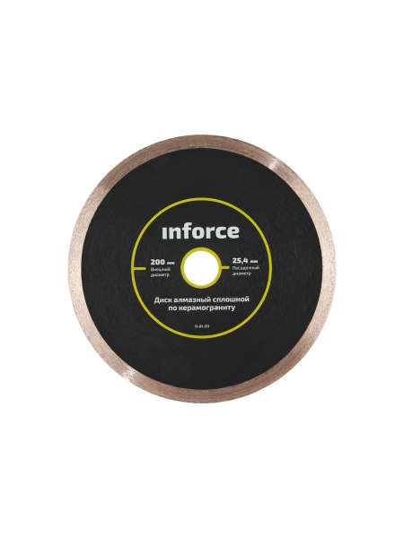 Диск алмазный сплошной по керамограниту (200х25.4х1.6 мм) Inforce 11-01-511
